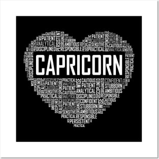 Capricorn Zodiac Heart Posters and Art